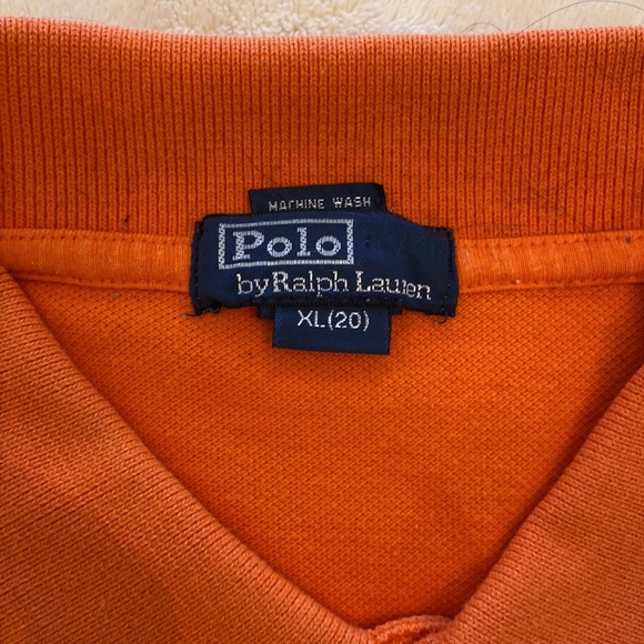 Polo by Ralph Lauren youth XL/ mens small in orange polo 2 button - Picture 2 of 4